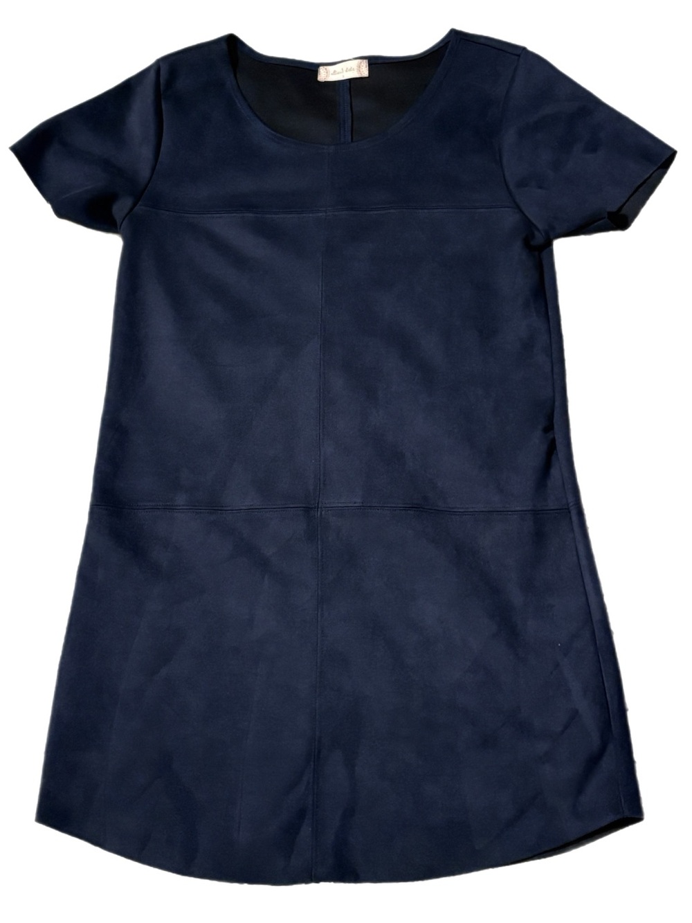Altar'd State Navy Blue Faux Suede Shift Dress Short Sleeve Mini S